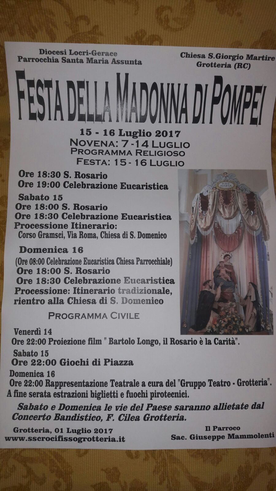 Programma Festa M. Pompei 2017