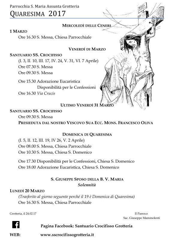 Programma Quaresima 2017 - I Vennari i Marzu